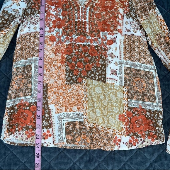 Savanna Jane Top Women Small Blouse Shirt Floral Embroidered Patchwork Boho T - Picture 6 of 7